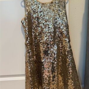 GAP Gold Sequin Sleeveless Party Dress